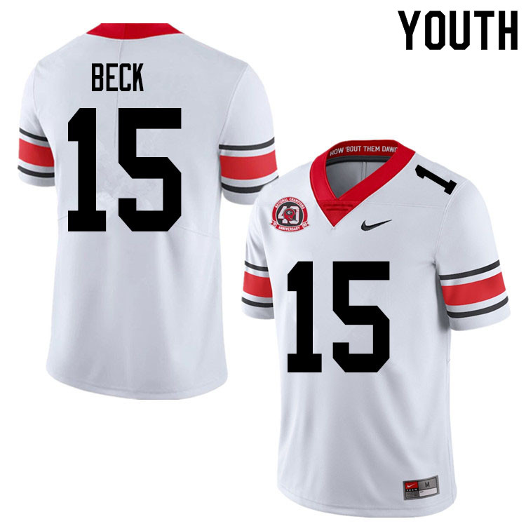 2020 Youth #15 Carson Beck Georgia Bulldogs 1980 National Champions 40th Anniversary College Footbal